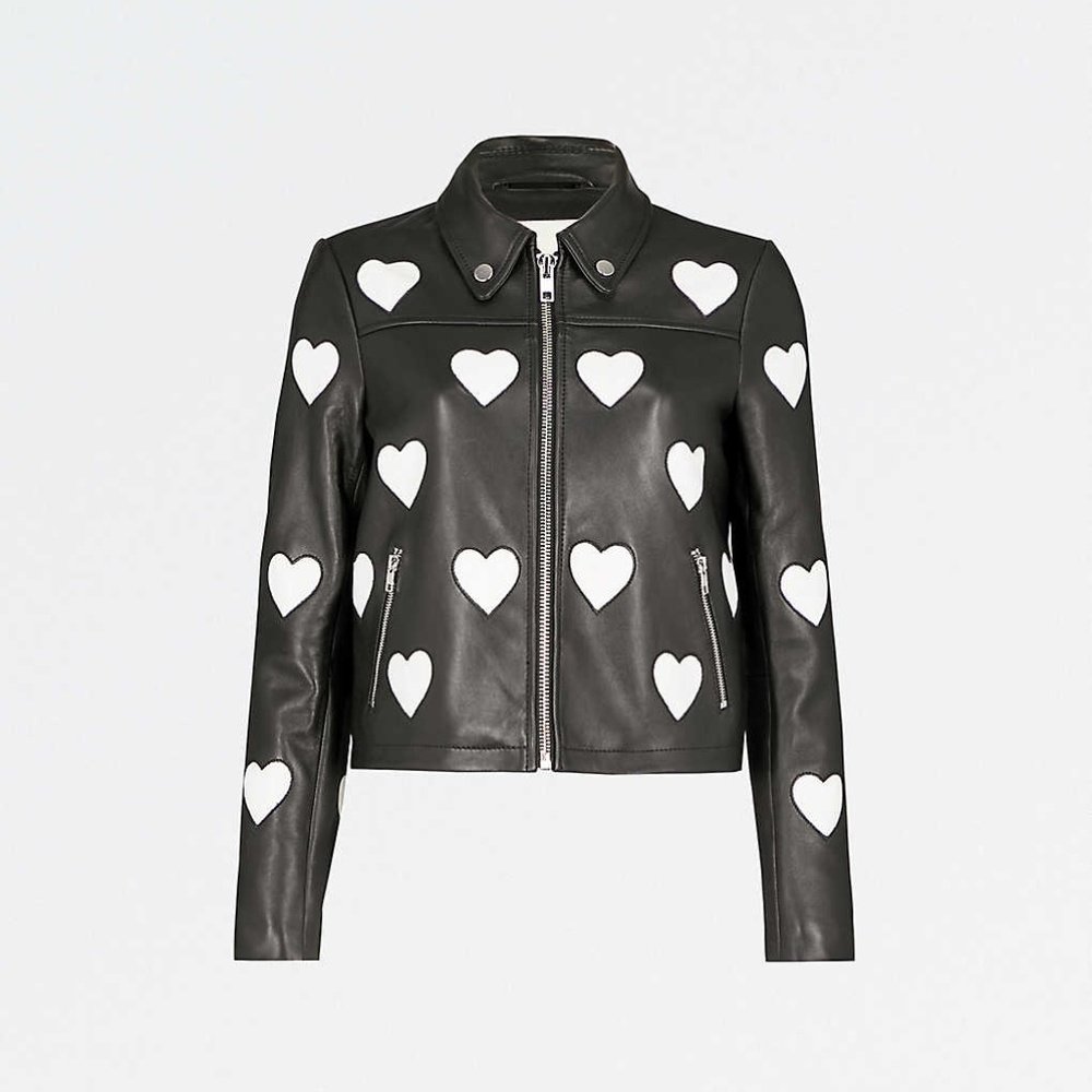 Maje Heart leather jacket